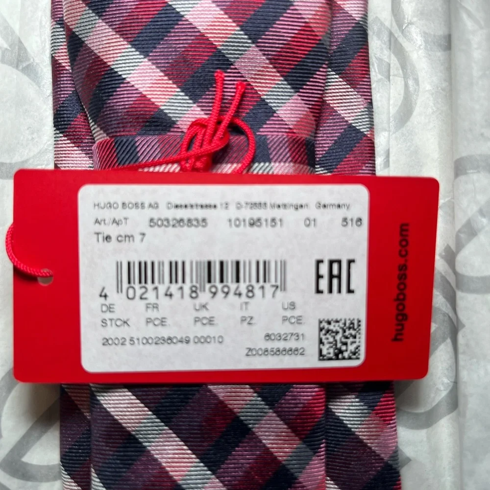 Hugo Boss Men’s 100% Silk Tie Made in Italy Brand New - Picture 4 of 6